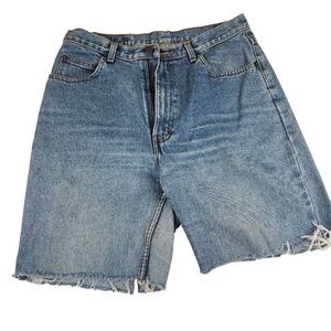 Vintage 90s Cut Off Jean Shorts Womens Size 32 Blue Denim Destroyed